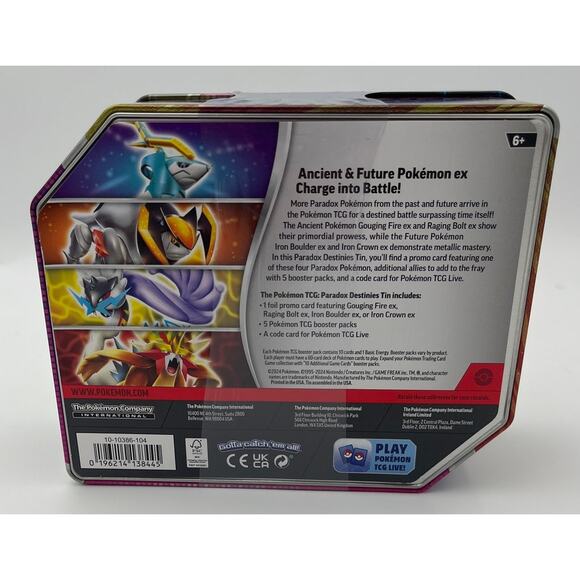 NIB Pokemon Trading Card Games Paradox Destinies Iron Crown ex Tin - Picture 2 of 2